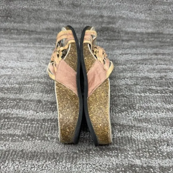 Abeo Shoes Sz 9 Tan Brown Leather Sandals Bio System Studded Adjustable