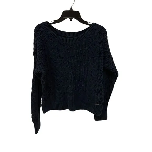 Abercrombie &amp; Fitch Women's Long Sleeve Cable Knit Sweater. Blue. Medium. Cute.