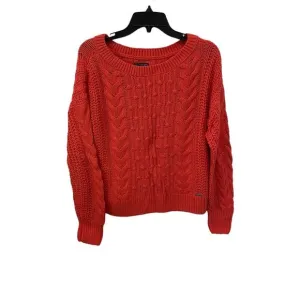 Abercrombie &amp; Fitch Women's Long Sleeve Cable Knit Sweater. Red. Medium. Cute.