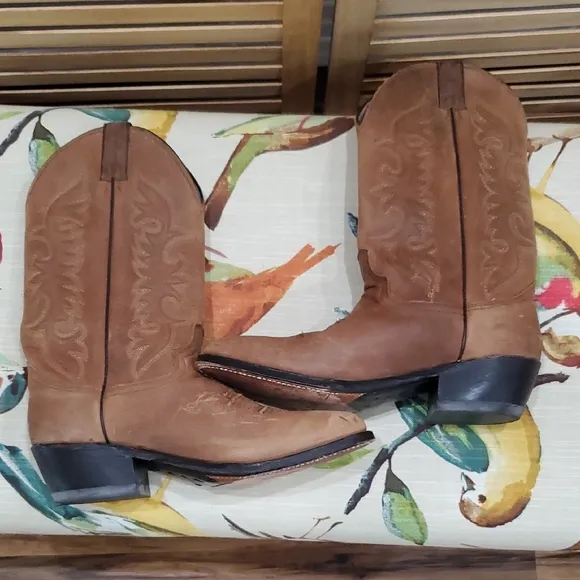 Abilene Boots Classic  Women's Brown Leather Western Cowboy Boots SIZE 9.5 D