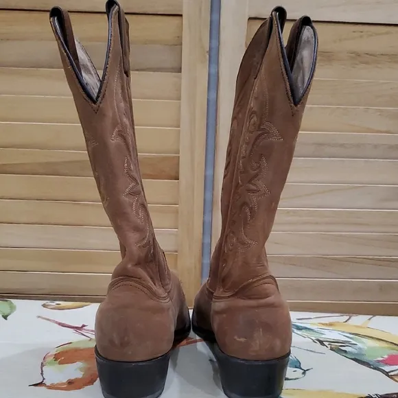 Abilene Boots Classic  Women's Brown Leather Western Cowboy Boots SIZE 9.5 D