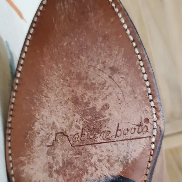 Abilene Boots Classic  Women's Brown Leather Western Cowboy Boots SIZE 9.5 D