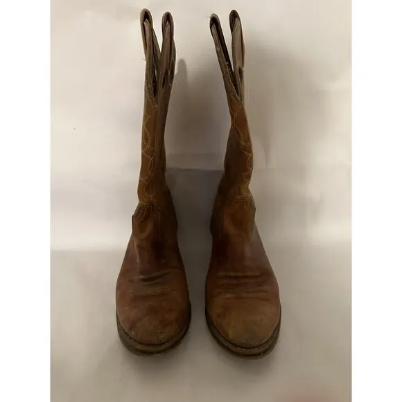 Acme Dingo Punchy Buckaroo Cowboy Western Leather Mens Boots Size 9.5 D Vintage