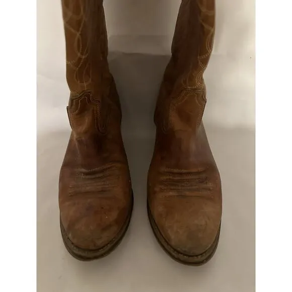 Acme Dingo Punchy Buckaroo Cowboy Western Leather Mens Boots Size 9.5 D Vintage