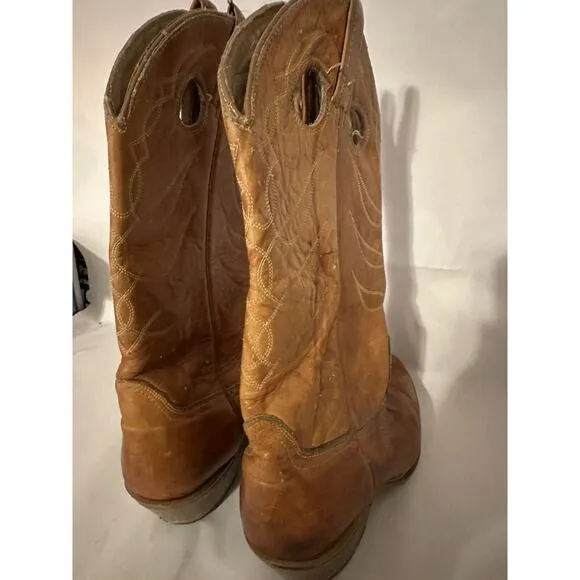 Acme Dingo Punchy Buckaroo Cowboy Western Leather Mens Boots Size 9.5 D Vintage