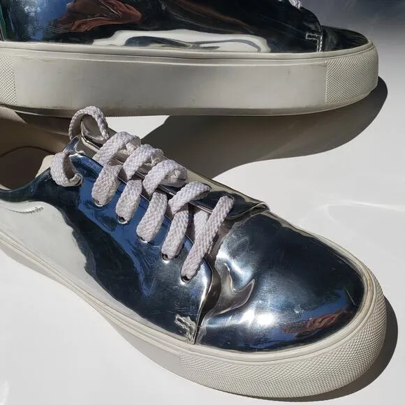 Acne Studios Mirrored  Silver Shoes Sz 37