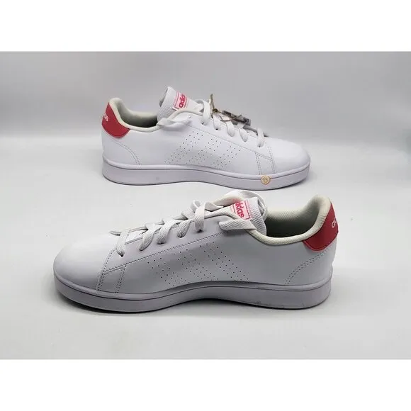 Adidas Advantage K Tennis Mens Shoes White Red Size 6