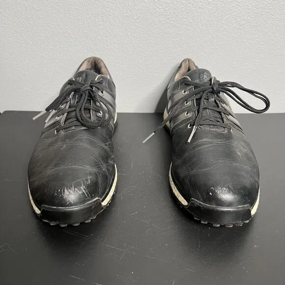 Adidas Boost Tour360 Golf Shoes Mens SZ 12 Black Leather XT Sl Spikeless Sneaker