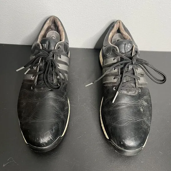 Adidas Boost Tour360 Golf Shoes Mens SZ 12 Black Leather XT Sl Spikeless Sneaker