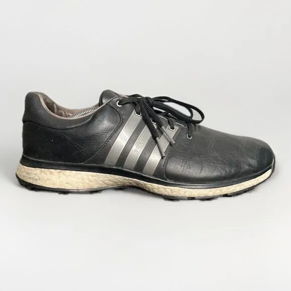 Adidas Boost Tour360 Golf Shoes Mens SZ 12 Black Leather XT Sl Spikeless Sneaker