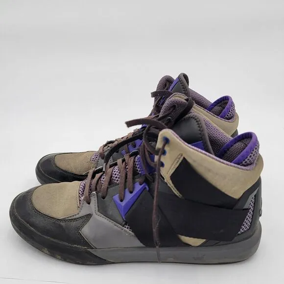 Adidas C10 C77116 Gray &amp; Purple Basketball Shoes Sneakers Mens Size 11