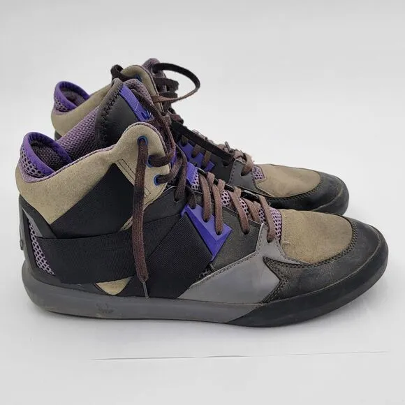 Adidas C10 C77116 Gray &amp; Purple Basketball Shoes Sneakers Mens Size 11
