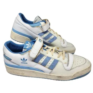 Adidas Forum 84 Low Retro Sneakers White &amp; Blue Leather Men's 17