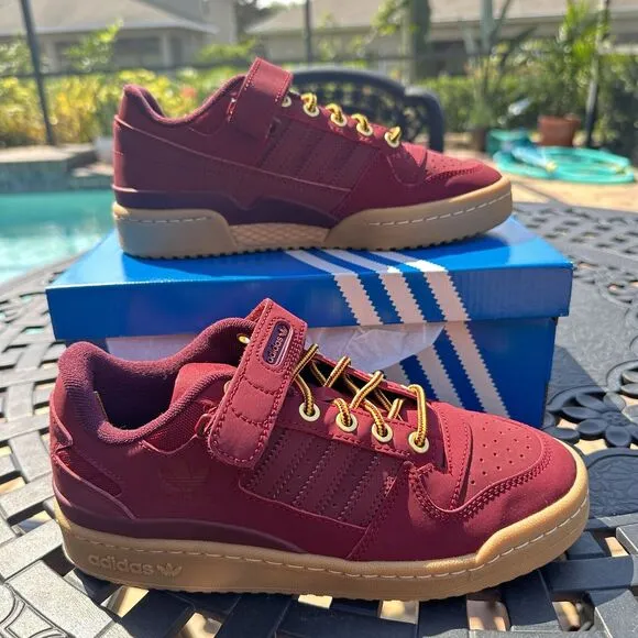 Adidas Forum Low Collegiate Burgundy Gum Men's Athletic Shoes GX7077 Size 5
