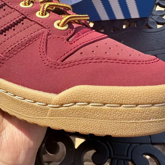 Adidas Forum Low Collegiate Burgundy Gum Men's Athletic Shoes GX7077 Size 5
