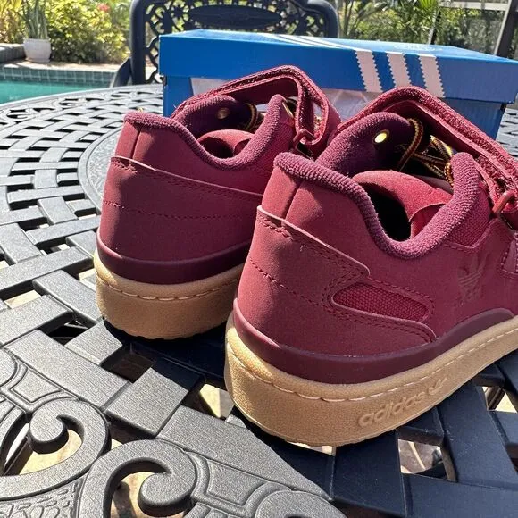 Adidas Forum Low Collegiate Burgundy Gum Men's Athletic Shoes GX7077 Size 5