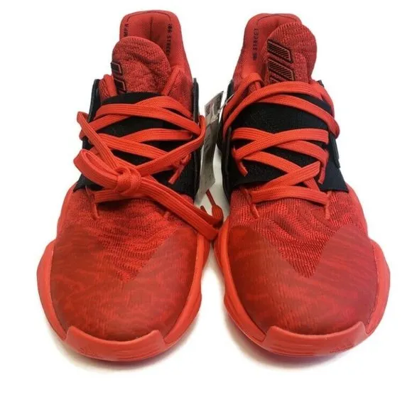 Adidas Mens Size 7 Harden Vol. 4 Basketball Shoes EF0999 Black Power Red