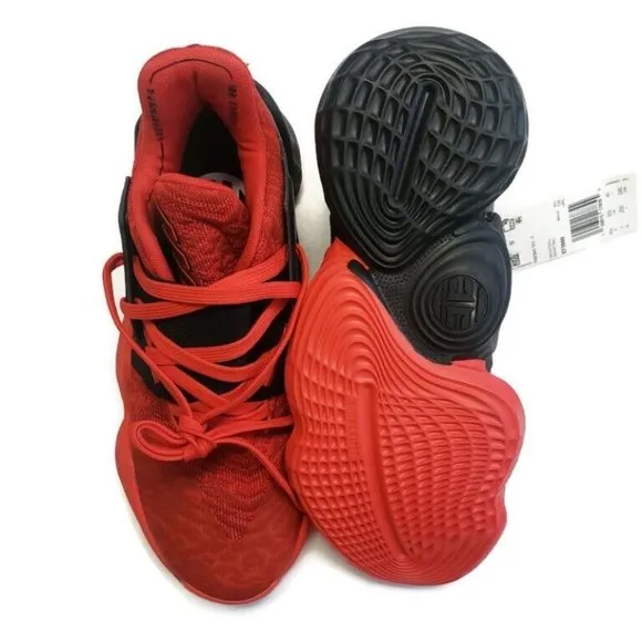 Adidas Mens Size 7 Harden Vol. 4 Basketball Shoes EF0999 Black Power Red