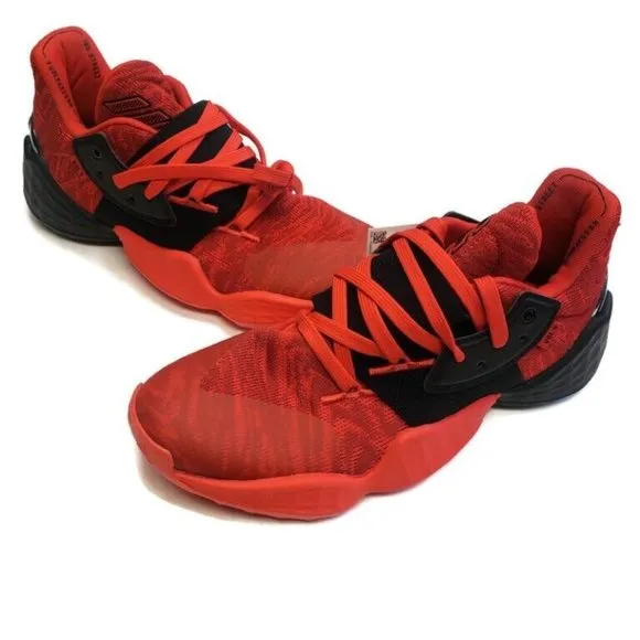 Adidas Mens Size 7 Harden Vol. 4 Basketball Shoes EF0999 Black Power Red