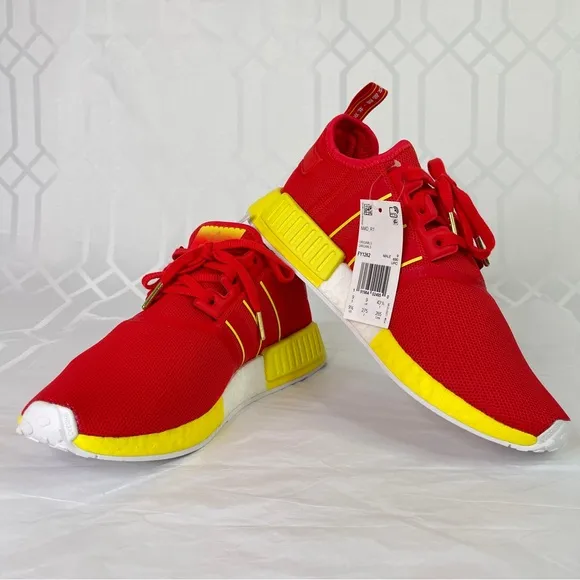 Adidas NMD R1 Beijing Casual Shoes Sneakers Red Yellow Men's Size 13 FY1262