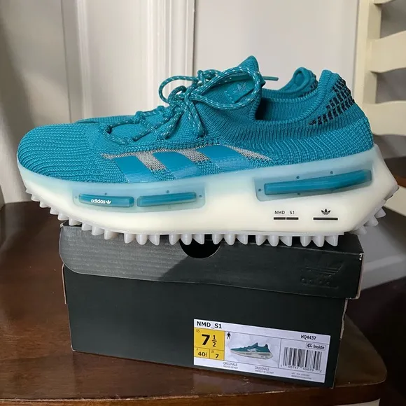 Adidas originals NMD S1 Active Teal/Core Black/Off White 7.5 Men/8.5Women HQ4437