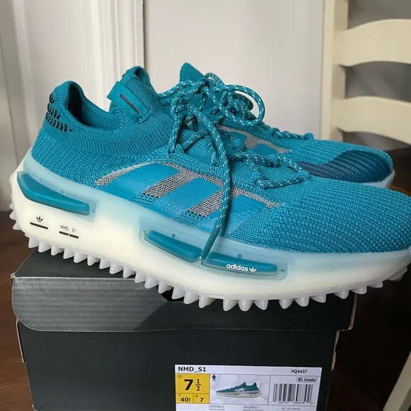Adidas originals NMD S1 Active Teal/Core Black/Off White 7.5 Men/8.5Women HQ4437
