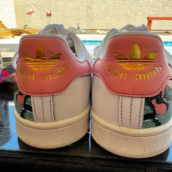 ADIDAS Stan-Smith sneaker, glory pink &amp; metallic gold EUC SZ 6.5