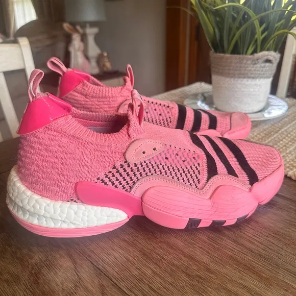 Adidas Trae Young 2.0 Basketball Shoes Knit Mid Pink Trap House Athletic Mens 10