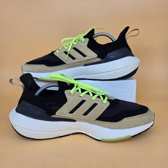 adidas Ultra Boost 21 Black Beige Corduroy Tone Green Men's Shoes Size 12