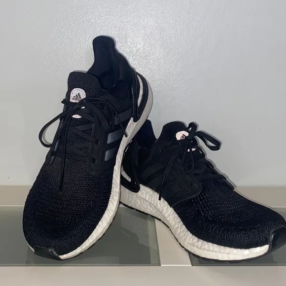 Adidas UltraBoost 20 Men’s Black/Night Metallic/White Running Shoes-Sz 8
