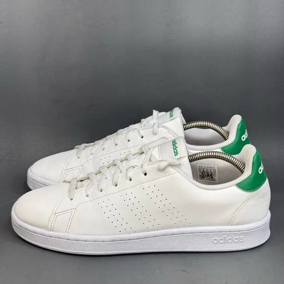 adidas Cloudfoam Advantage Clean White Green sneaker shoes men’s size 11.5