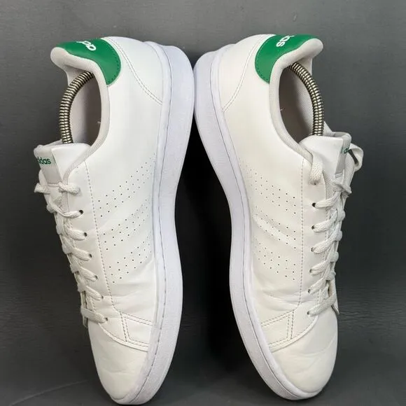 adidas Cloudfoam Advantage Clean White Green sneaker shoes men’s size 11.5