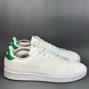 adidas Cloudfoam Advantage Clean White Green sneaker shoes men’s size 11.5