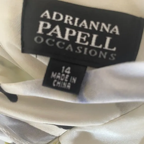 Adrianna Papell Occasions Silk Floral Halter V-Neck Dress, NWT, Size 14‎