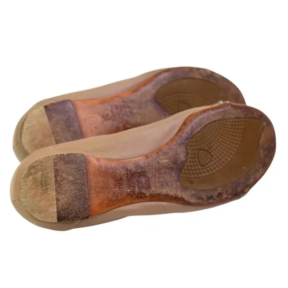AGL ATTILIO GIUSTI LEOMBRUNI FLEX BEIGE GENUINE LEATHER FLAT BALLET SHOES Sz 38M