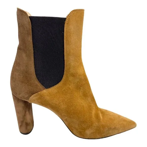 Agl Gold Brown Two Tone Suede Heeled 3.5” Size 9 1/2 Boots