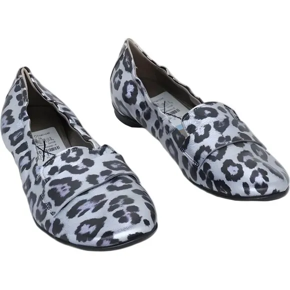AGL Leopard Print Flats Slip On Ballet Shoes for Women Size 35.5 EU