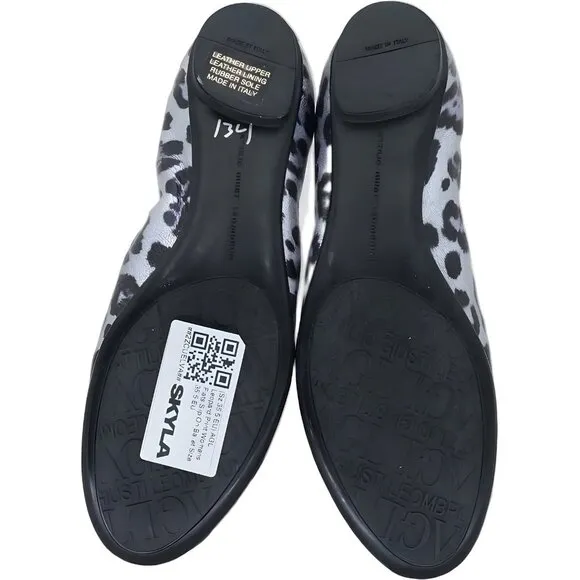 AGL Leopard Print Flats Slip On Ballet Shoes for Women Size 35.5 EU