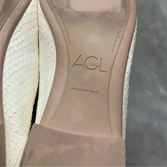 AGL Mimosa Embossed Snake Print Ballet Flat Shoes Size EU 36