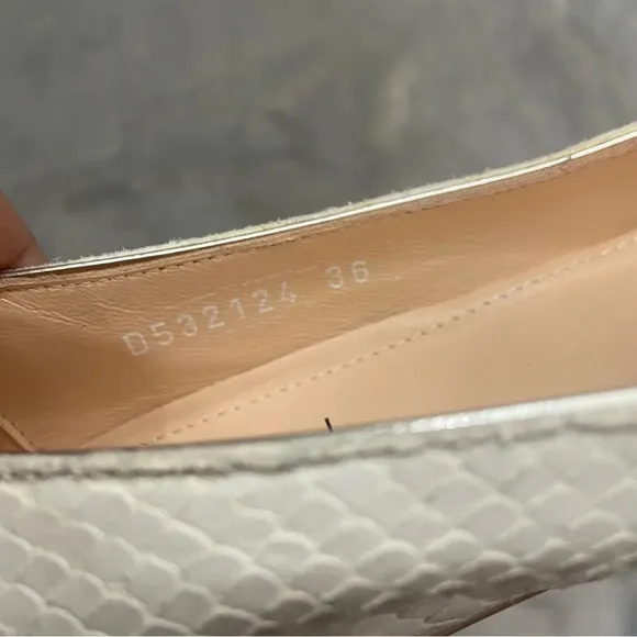 AGL Mimosa Embossed Snake Print Ballet Flat Shoes Size EU 36