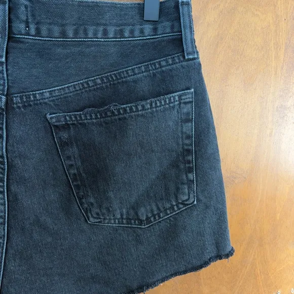 Agolde Parker Cut Off Denim Shorts Black Jean Distressed High Rise Rigid Boho 27