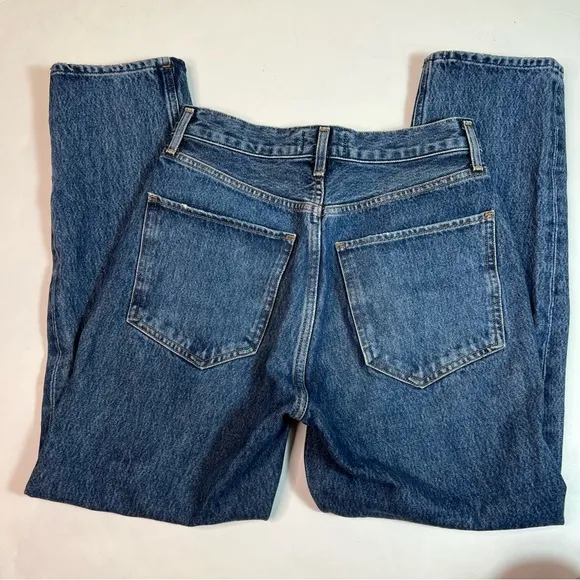 Agolde Riley High Rise Straight Crop Jeans in Air Blue Size 25