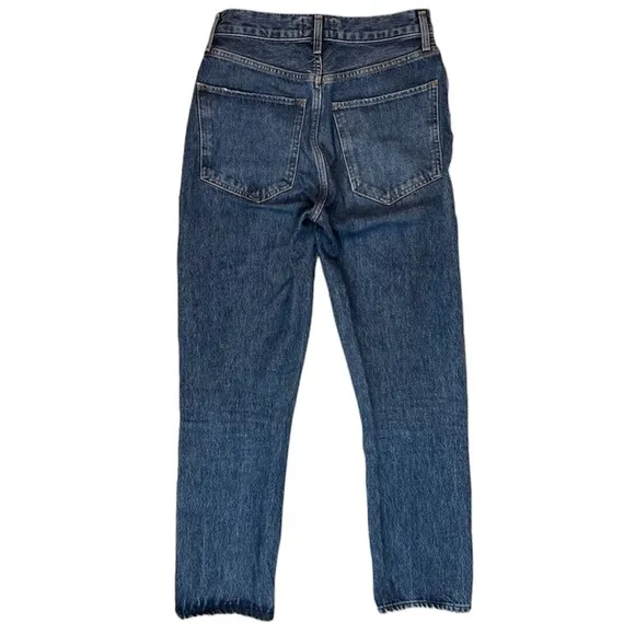 Agolde Riley High Rise Straight Crop Jeans in Air Blue Size 25