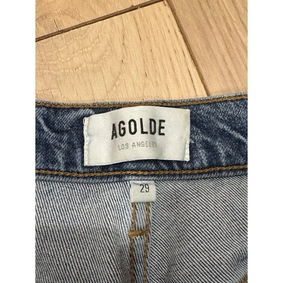 AGOLDE Riley High Rise Straight Crop Stretch Denim Button Fly Jeans- Size 29