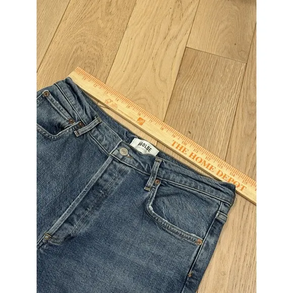 AGOLDE Riley High Rise Straight Crop Stretch Denim Button Fly Jeans- Size 29