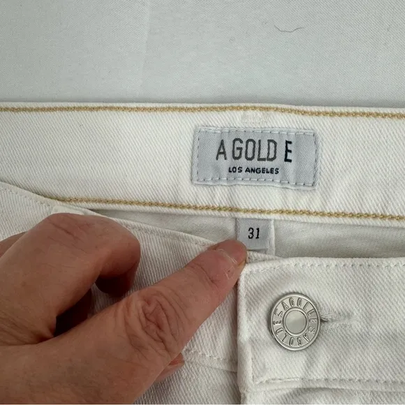 Agolde Sophie Mid Rise Ankle White Skinny Jeans Women’s 31 White Stretchy