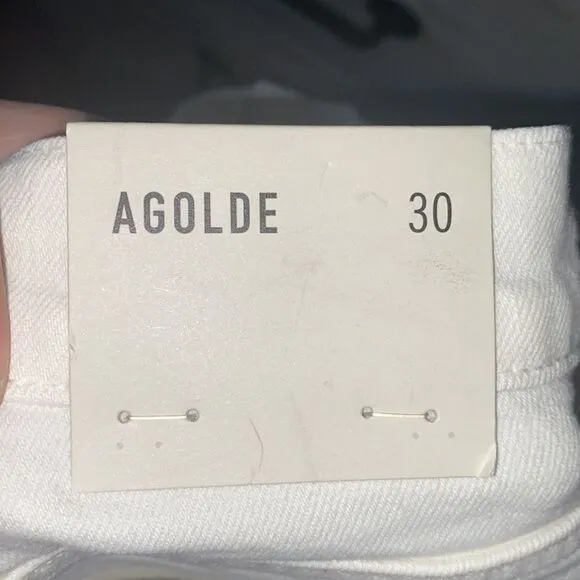 Agolde White Nico High Rise Slim Fit Jeans Contemporary Casual Coastal