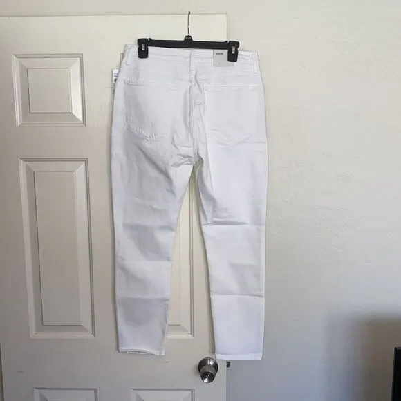 Agolde White Nico High Rise Slim Fit Jeans Contemporary Casual Coastal
