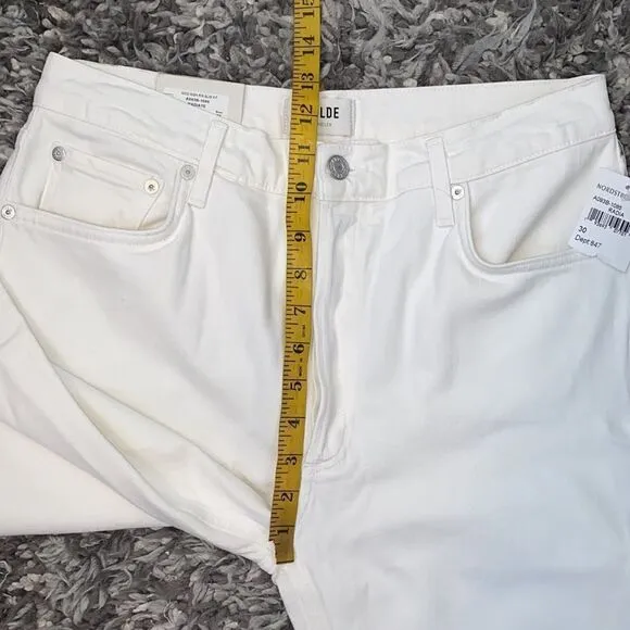 Agolde White Nico High Rise Slim Fit Jeans Contemporary Casual Coastal