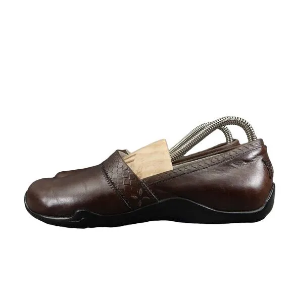 Ahnu Shoes Womens 7 Slip On Loafer Classic Leather Comfort Classic Active Brown